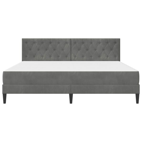 vidaXL Rám postele s matracom Tmavo šedá 180 x 200 cm Zamat – Obrázok 6