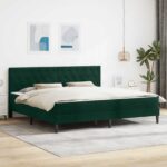 vidaXL Rám postele s matracom Tmavozelená 180 x 200 cm Zamat