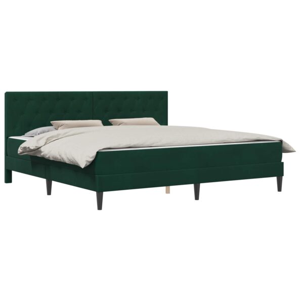 vidaXL Rám postele s matracom Tmavozelená 180 x 200 cm Zamat – Obrázok 2