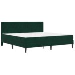 vidaXL Rám postele s matracom Tmavozelená 180 x 200 cm Zamat – Obrázok 3