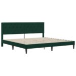 vidaXL Rám postele s matracom Tmavozelená 180 x 200 cm Zamat – Obrázok 4