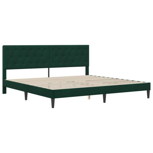 vidaXL Rám postele s matracom Tmavozelená 180 x 200 cm Zamat – Obrázok 4