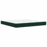 vidaXL Rám postele s matracom Tmavozelená 180 x 200 cm Zamat – Obrázok 5