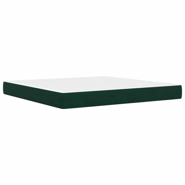 vidaXL Rám postele s matracom Tmavozelená 180 x 200 cm Zamat – Obrázok 5