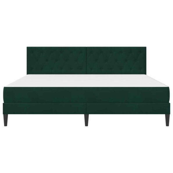 vidaXL Rám postele s matracom Tmavozelená 180 x 200 cm Zamat – Obrázok 6