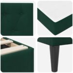 vidaXL Rám postele s matracom Tmavozelená 180 x 200 cm Zamat – Obrázok 9
