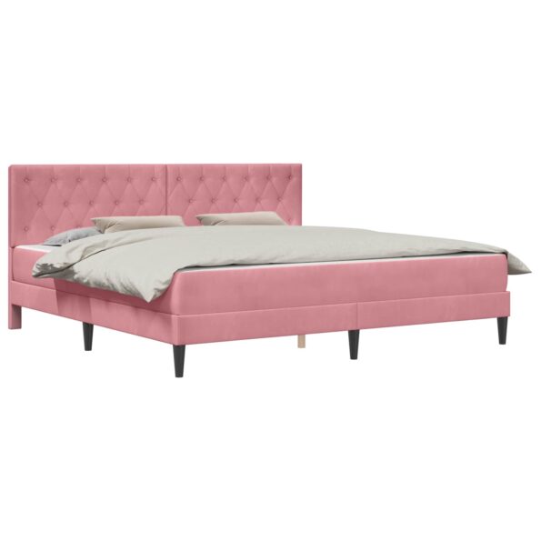 vidaXL Rám postele s matracom Ružová 180 x 200 cm Zamat – Obrázok 2