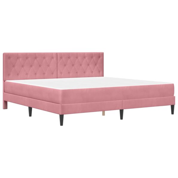 vidaXL Rám postele s matracom Ružová 180 x 200 cm Zamat – Obrázok 3