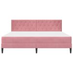 vidaXL Rám postele s matracom Ružová 180 x 200 cm Zamat – Obrázok 6