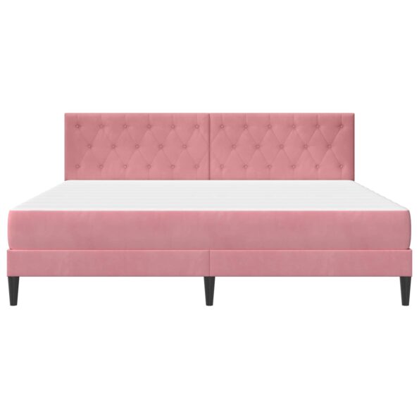 vidaXL Rám postele s matracom Ružová 180 x 200 cm Zamat – Obrázok 6