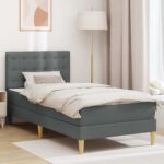 vidaXL Rám postele s matracom Tmavo šedá 80 x 200 cm látka