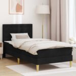 vidaXL Rám postele s matracom s čelnou doskou Čierny 80 x 200 cm látka