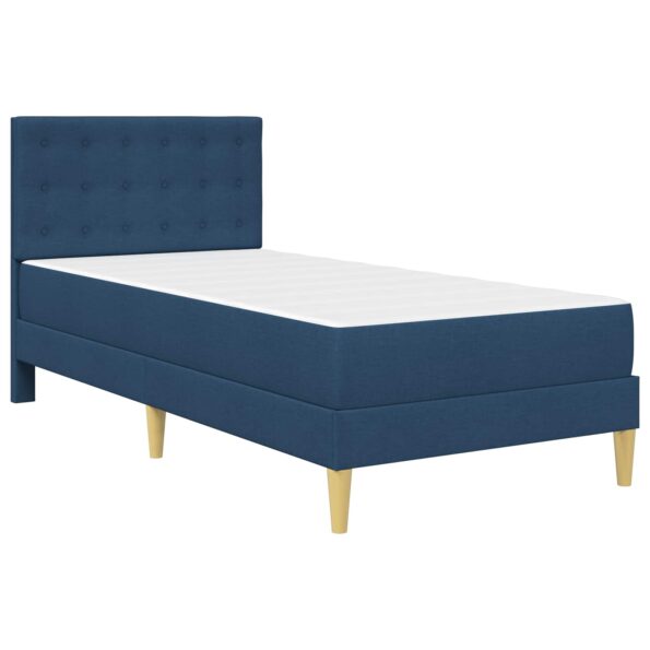 vidaXL Rám postele s matracom s čelnou doskou Modrá 90 x 190 cm látka – Obrázok 3