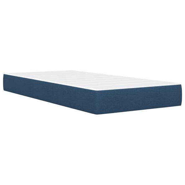 vidaXL Rám postele s matracom s čelnou doskou Modrá 90 x 190 cm látka – Obrázok 5