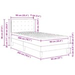 vidaXL Rám postele s matracom s čelnou doskou Modrá 90 x 200 cm látka – Obrázok 11