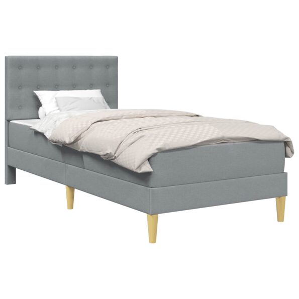 vidaXL Rám postele s matracom Svetlosivá 100 x 200 cm látka – Obrázok 2