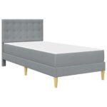 vidaXL Rám postele s matracom Svetlosivá 100 x 200 cm látka – Obrázok 3