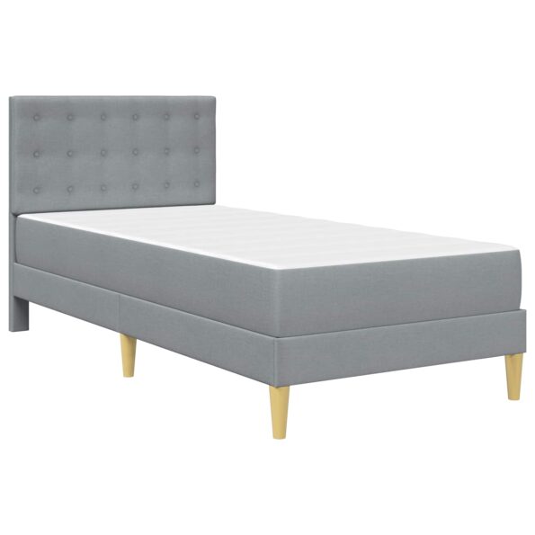 vidaXL Rám postele s matracom Svetlosivá 100 x 200 cm látka – Obrázok 3