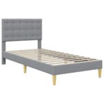 vidaXL Rám postele s matracom Svetlosivá 100 x 200 cm látka – Obrázok 4
