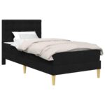 vidaXL Rám postele s matracom Čierny 100 x 200 cm látka – Obrázok 2