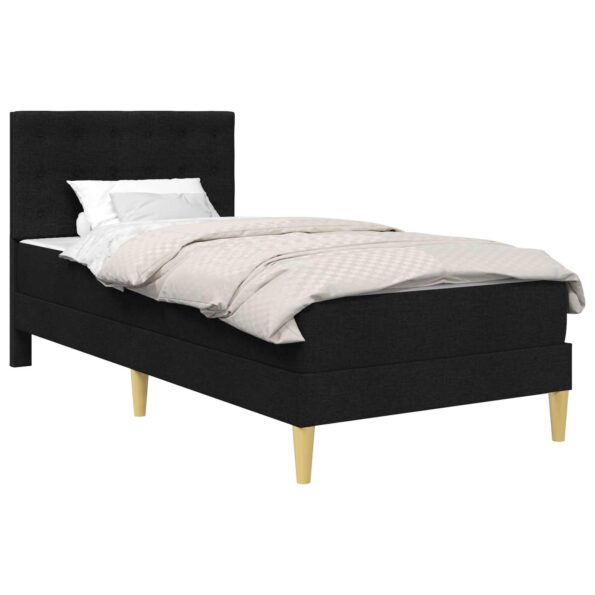 vidaXL Rám postele s matracom Čierny 100 x 200 cm látka – Obrázok 2