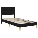 vidaXL Rám postele s matracom Čierny 100 x 200 cm látka – Obrázok 4