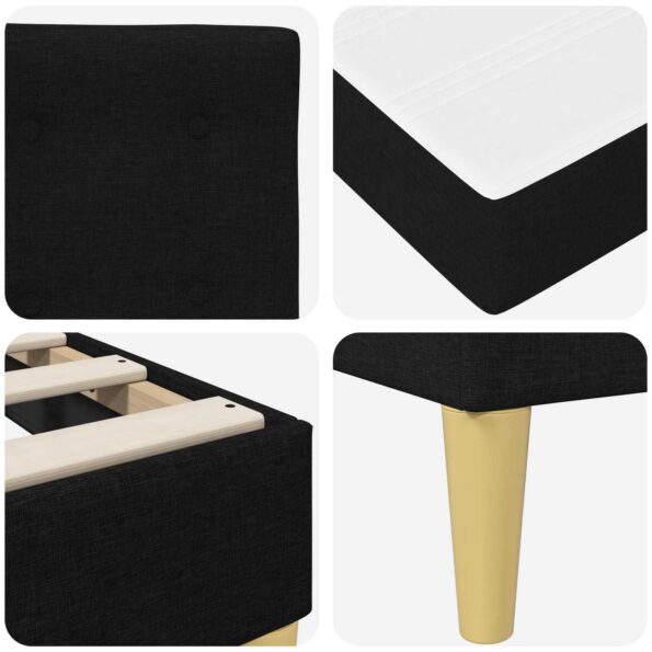 vidaXL Rám postele s matracom Čierny 100 x 200 cm látka – Obrázok 9