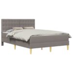 vidaXL Rám postele s matracom Sivohnedá 120 x 190 cm látka – Obrázok 2