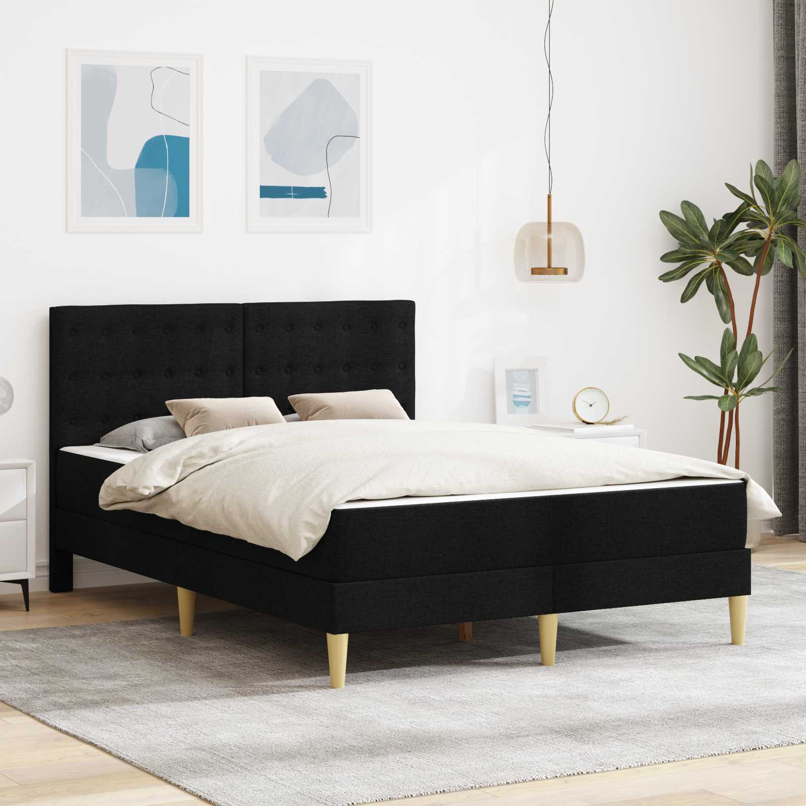 3415105_1.jpg vidaXL Rám postele s matracom Čierny 120 x 200 cm látka – Obrázok 1