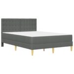 vidaXL Rám postele s matracom Tmavo šedá 140 x 190 cm látka – Obrázok 3