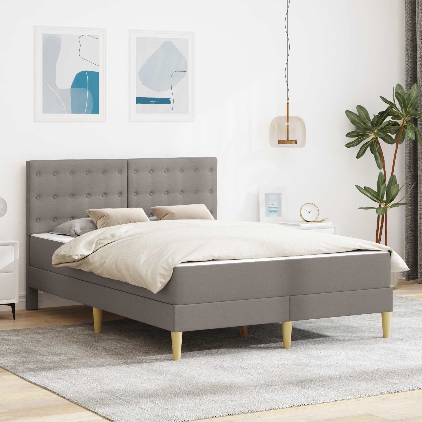 3415111_1.jpg vidaXL Rám postele s matracom Sivohnedá 140 x 190 cm látka – Obrázok 1