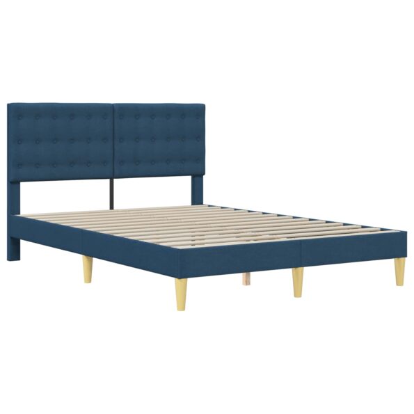 vidaXL Rám postele s matracom s čelnou doskou Modrá 140 x 190 cm látka – Obrázok 4