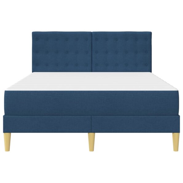 vidaXL Rám postele s matracom s čelnou doskou Modrá 140 x 190 cm látka – Obrázok 6