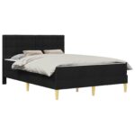 vidaXL Rám postele s matracom Čierny 160 x 200 cm látka – Obrázok 2