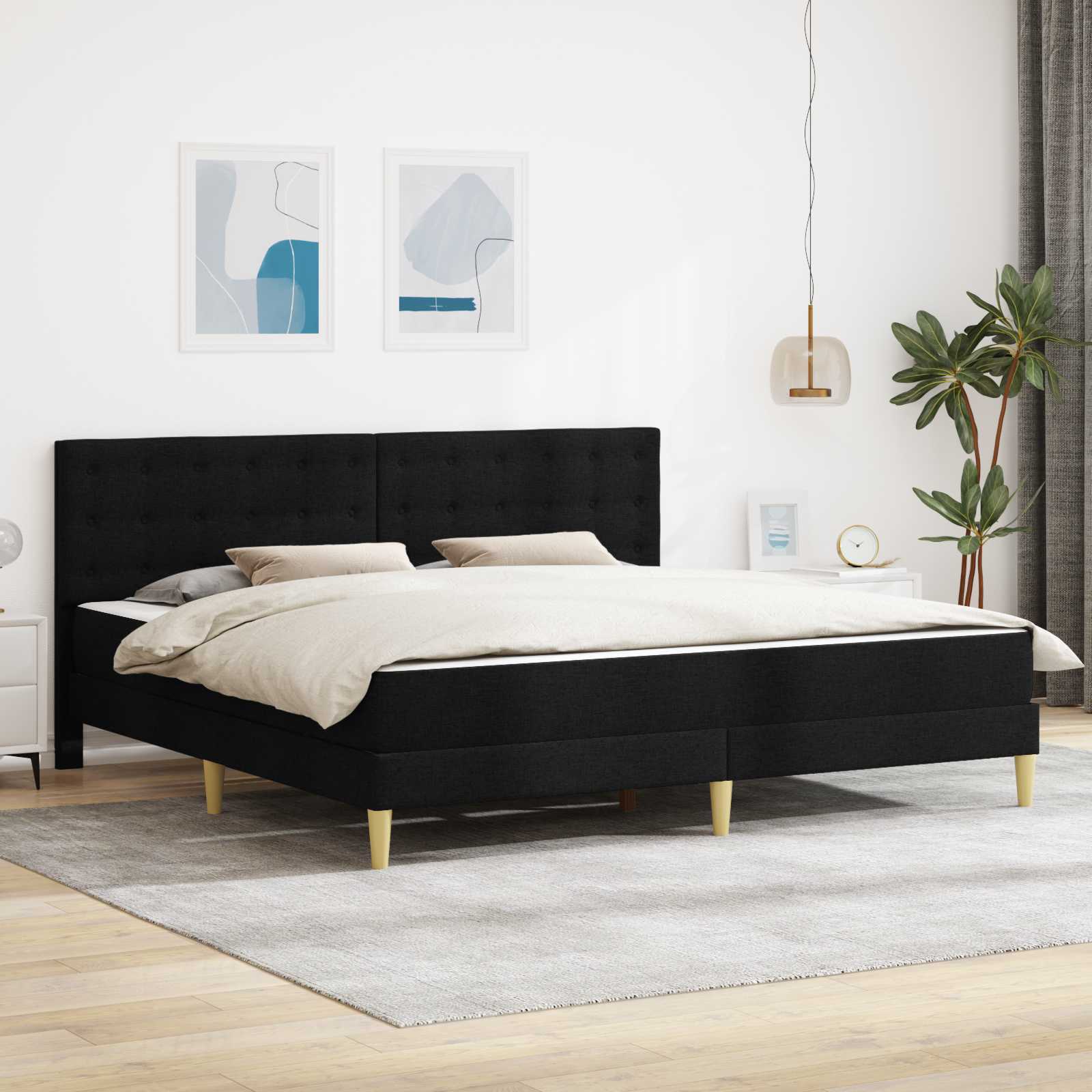 3415125_1.jpg vidaXL Rám postele s matracom Čierny 180 x 200 cm látka – Obrázok 1