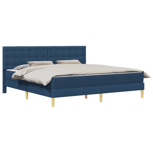 vidaXL Rám postele s matracom s čelnou doskou Modrá 180 x 200 cm látka – Obrázok 2