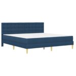vidaXL Rám postele s matracom s čelnou doskou Modrá 180 x 200 cm látka – Obrázok 3