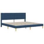 vidaXL Rám postele s matracom s čelnou doskou Modrá 180 x 200 cm látka – Obrázok 4