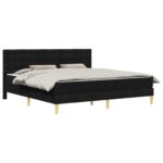 vidaXL Rám postele s matracom Čierny 200 x 200 cm látka – Obrázok 2