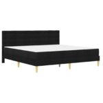 vidaXL Rám postele s matracom Čierny 200 x 200 cm látka – Obrázok 3