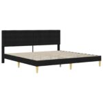 vidaXL Rám postele s matracom Čierny 200 x 200 cm látka – Obrázok 4