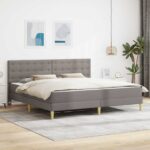 vidaXL Rám postele s matracom Sivohnedá 200 x 200 cm látka