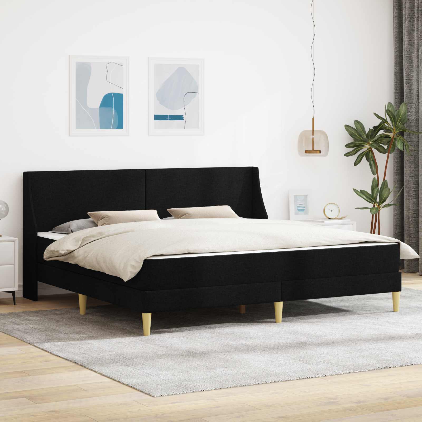 3415237_1.jpg vidaXL Rám postele s matracom Čierny 180 x 200 cm látka – Obrázok 1