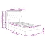 vidaXL Rám postele s matracom Tmavo šedá 90 x 190 cm Zamat – Obrázok 11