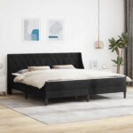 vidaXL Rám postele s matracom Čierny 180 x 200 cm Zamat