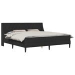 vidaXL Rám postele s matracom Čierny 180 x 200 cm Zamat – Obrázok 2
