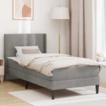 vidaXL Rám postele s matracom Svetlosivá 90 x 190 cm Zamat