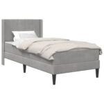 vidaXL Rám postele s matracom Svetlosivá 90 x 190 cm Zamat – Obrázok 2