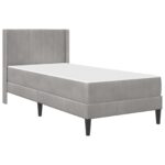 vidaXL Rám postele s matracom Svetlosivá 90 x 190 cm Zamat – Obrázok 3