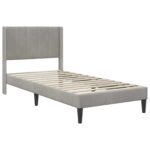 vidaXL Rám postele s matracom Svetlosivá 90 x 190 cm Zamat – Obrázok 4